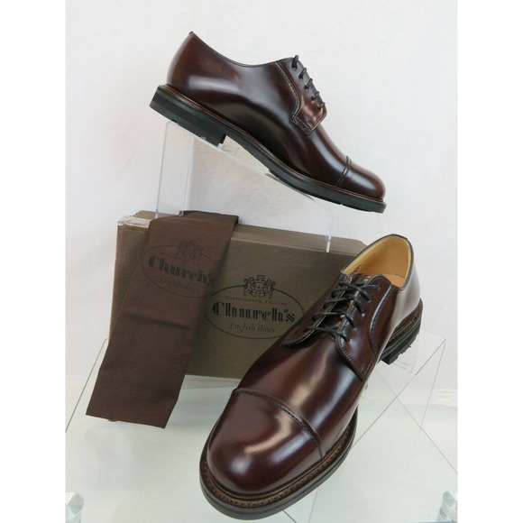 CHURCH\'S BY PRADA WELLINGTON POLISHED LEATHER LACE CAP TOE OXFORDS 10.5 US 11.5 main image 4